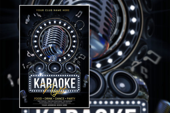 Elevate Your Next Event with a Stunning Black Karaoke Night Poster