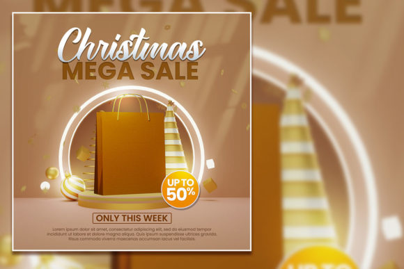 Festive Marketing: Christmas Mega Sale Social Media Post & Flyer