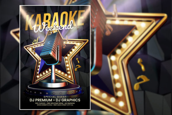 Modern Karaoke Weekend Poster Template