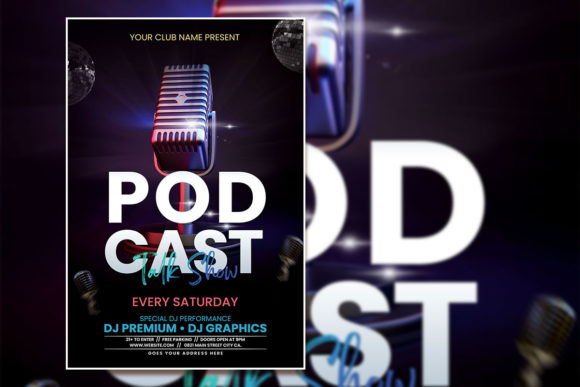 Modern Style Podcast Poster Template