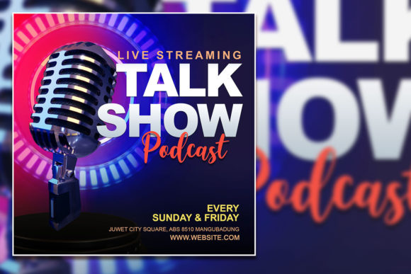Talk Show Podcast Social Media Post: Editable Flyer Template